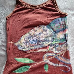 L.A.M.B. Brown Chameleon Graphic Tank Top